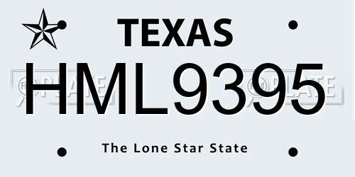 HML9395 Texas License Plate
