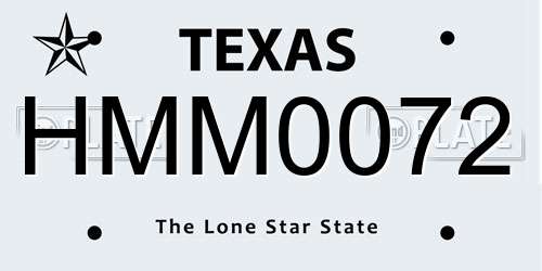 HMM0072 Texas License Plate