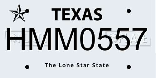 HMM0557 Texas License Plate