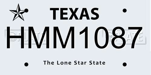 HMM1087 Texas License Plate