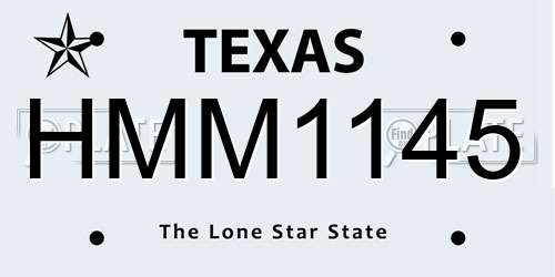 HMM1145 Texas License Plate