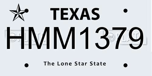 HMM1379 Texas License Plate