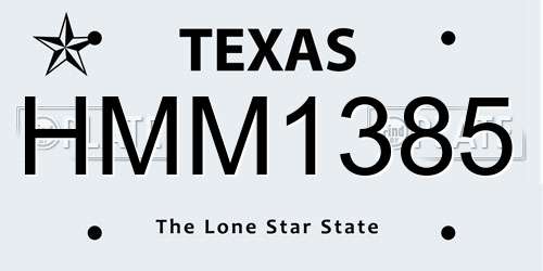 HMM1385 Texas License Plate