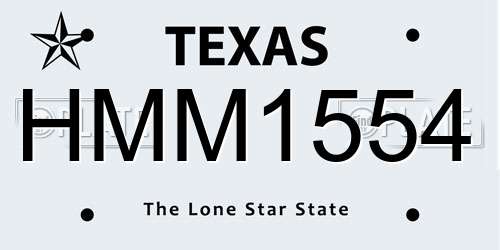 HMM1554 Texas License Plate