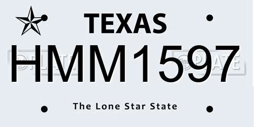 HMM1597 Texas License Plate