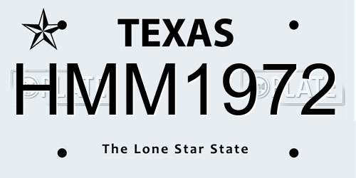 HMM1972 Texas License Plate