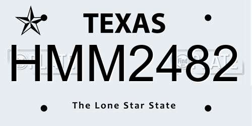HMM2482 Texas License Plate