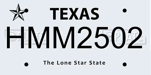 HMM2502 Texas License Plate