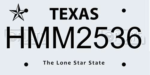 HMM2536 Texas License Plate