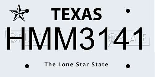 HMM3141 Texas License Plate