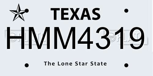 HMM4319 Texas License Plate