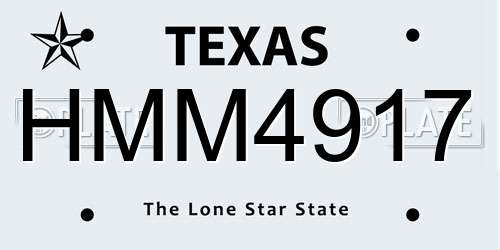 HMM4917 Texas License Plate