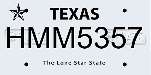HMM5357 Texas License Plate