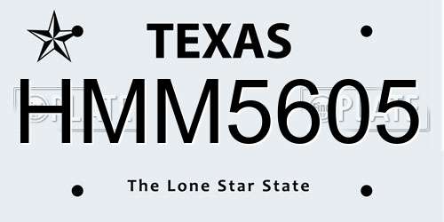 HMM5605 Texas License Plate