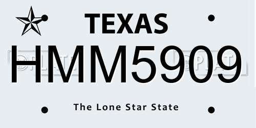 HMM5909 Texas License Plate