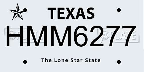 HMM6277 Texas License Plate