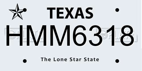 HMM6318 Texas License Plate