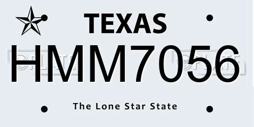 HMM7056 Texas License Plate