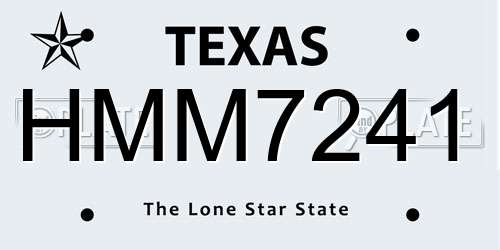 HMM7241 Texas License Plate