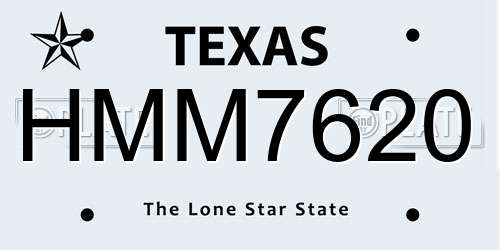 HMM7620 Texas License Plate