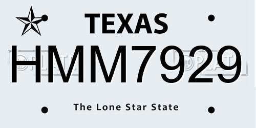 HMM7929 Texas License Plate