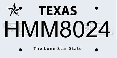 HMM8024 Texas License Plate