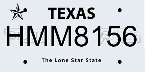 HMM8156 Texas License Plate