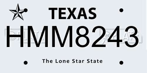 HMM8243 Texas License Plate