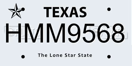 HMM9568 Texas License Plate
