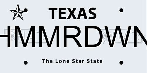 HMMRDWN Texas License Plate