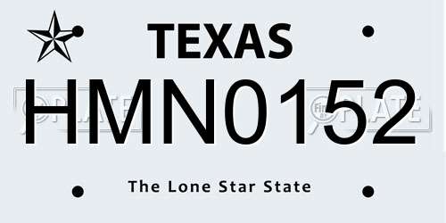 HMN0152 Texas License Plate