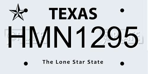 HMN1295 Texas License Plate