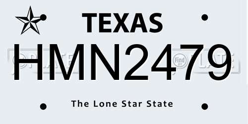 HMN2479 Texas License Plate