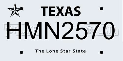 HMN2570 Texas License Plate