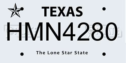 HMN4280 Texas License Plate