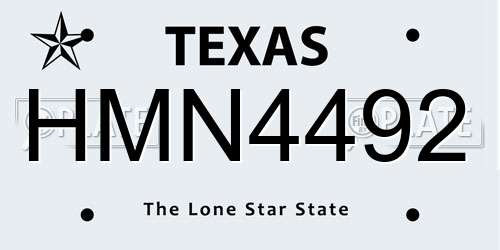 HMN4492 Texas License Plate