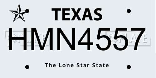 HMN4557 Texas License Plate