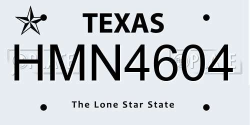 HMN4604 Texas License Plate