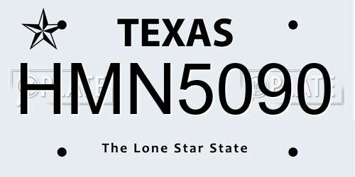 HMN5090 Texas License Plate