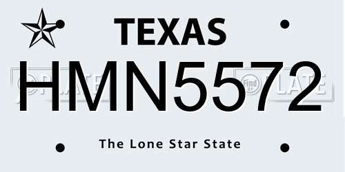 HMN5572 Texas License Plate