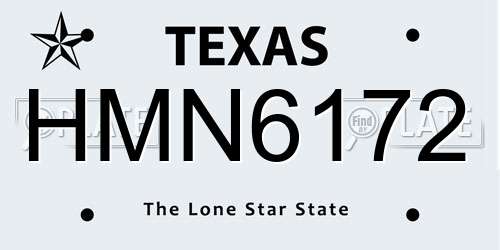 HMN6172 Texas License Plate
