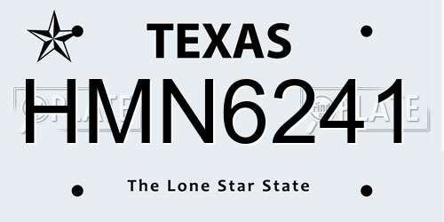 HMN6241 Texas License Plate