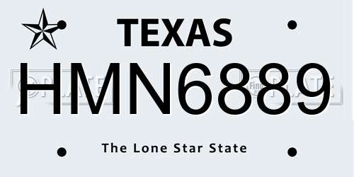 HMN6889 Texas License Plate