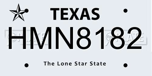 HMN8182 Texas License Plate
