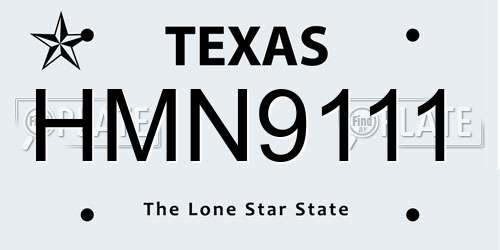 HMN9111 Texas License Plate