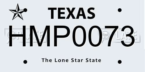 HMP0073 Texas License Plate