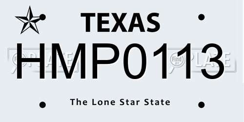 HMP0113 Texas License Plate