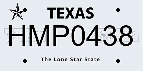HMP0438 Texas License Plate