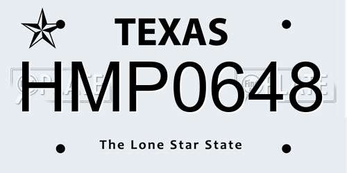 HMP0648 Texas License Plate