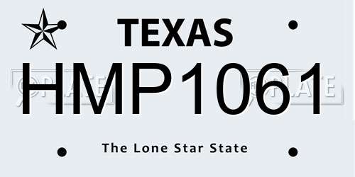 HMP1061 Texas License Plate